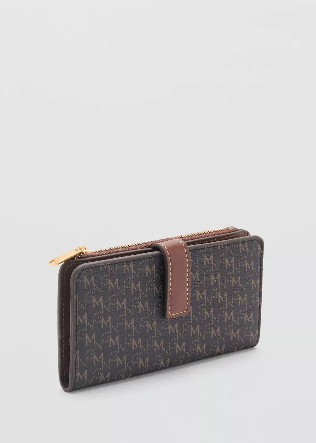 Brown Wallet With Printed Logo, 0201_30, large image number 0