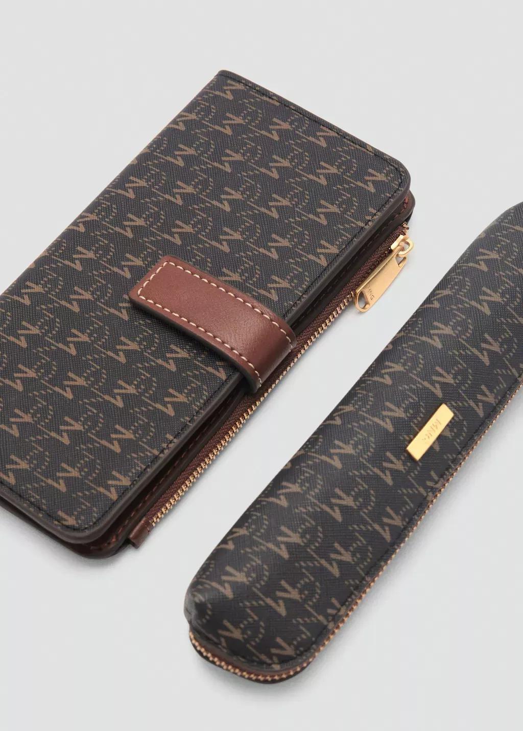 Brown Wallet With Printed Logo, 0201_30, large image number 3