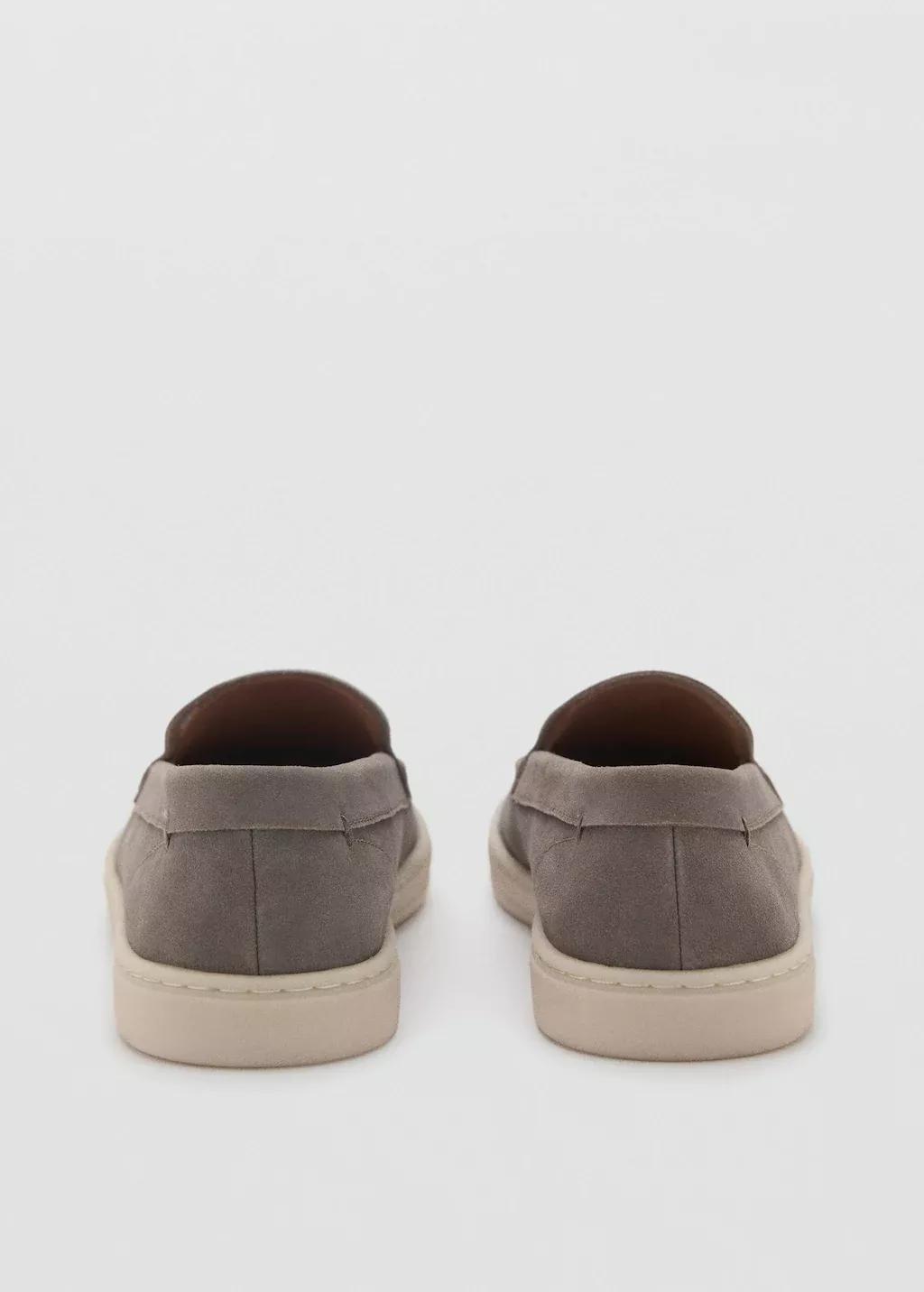 Grey Split Leather Shoes, Grey, large image number 1