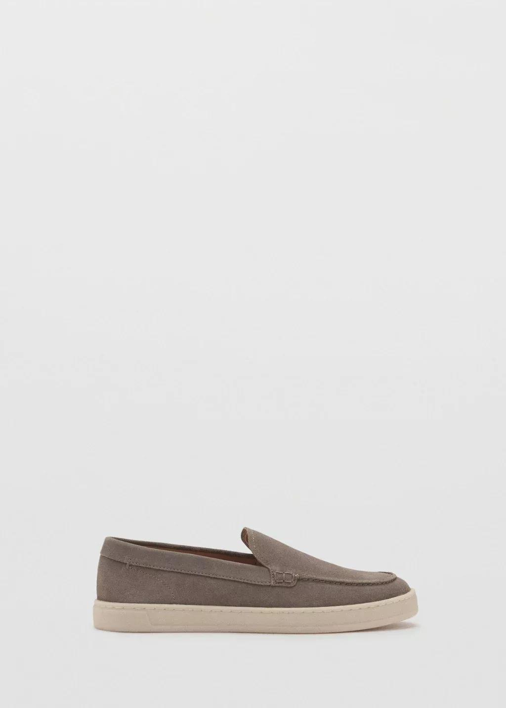 Grey Split Leather Shoes, Grey, large image number 4