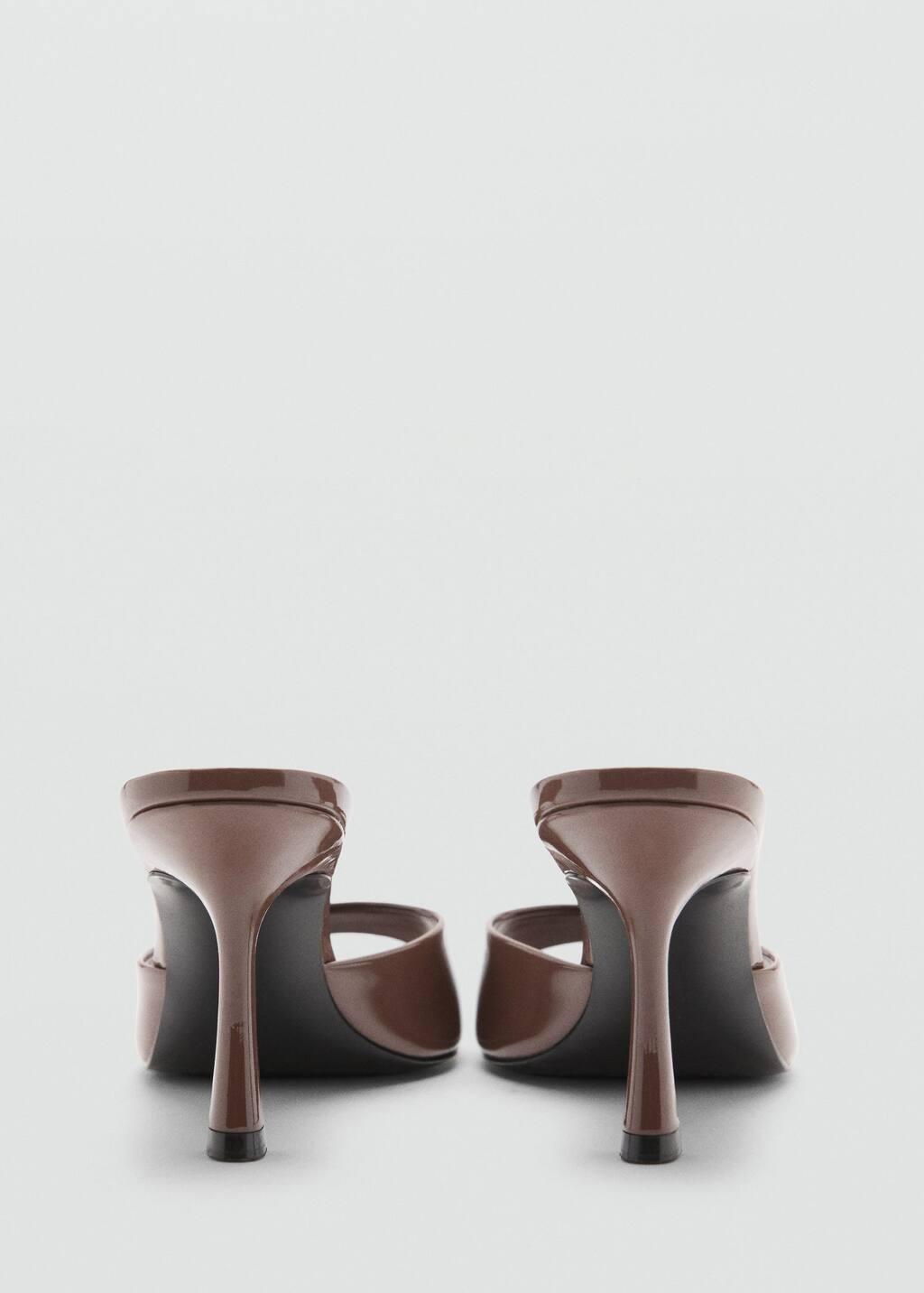 Brown Patent Leather Effect Heeled Sandal, , large image number 1