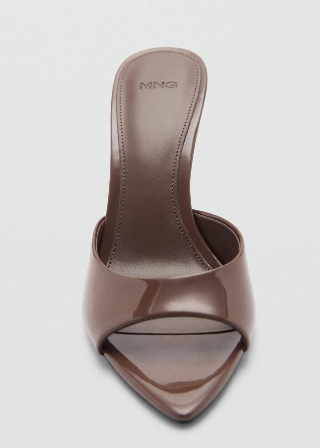 Brown Patent Leather Effect Heeled Sandal, , large image number 3