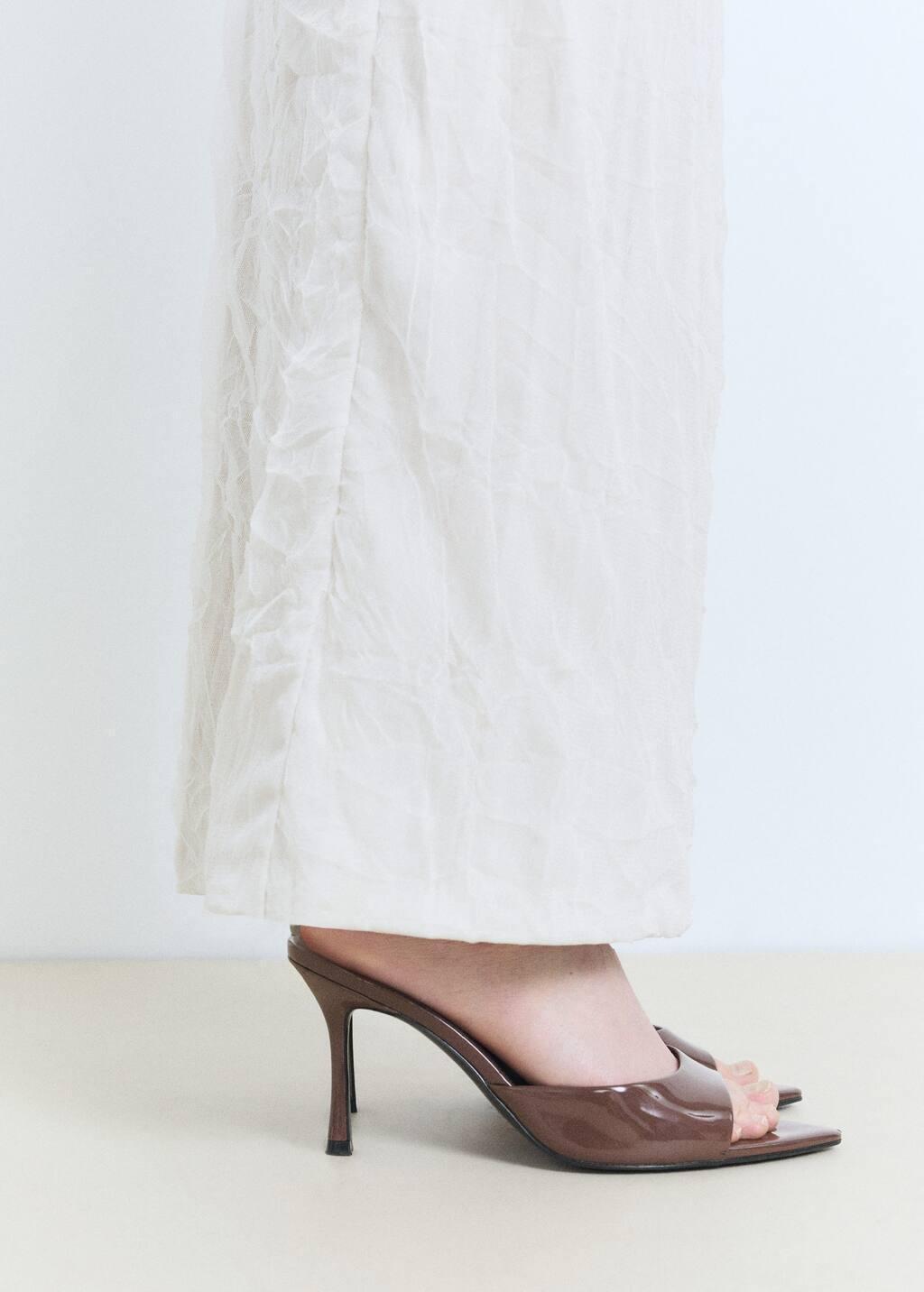 Brown Patent Leather Effect Heeled Sandal, , large image number 5