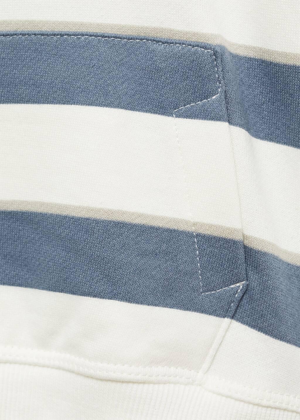 Blue Striped Cotton-Blend Sweatshirt, Baby Boy, , large image number 2