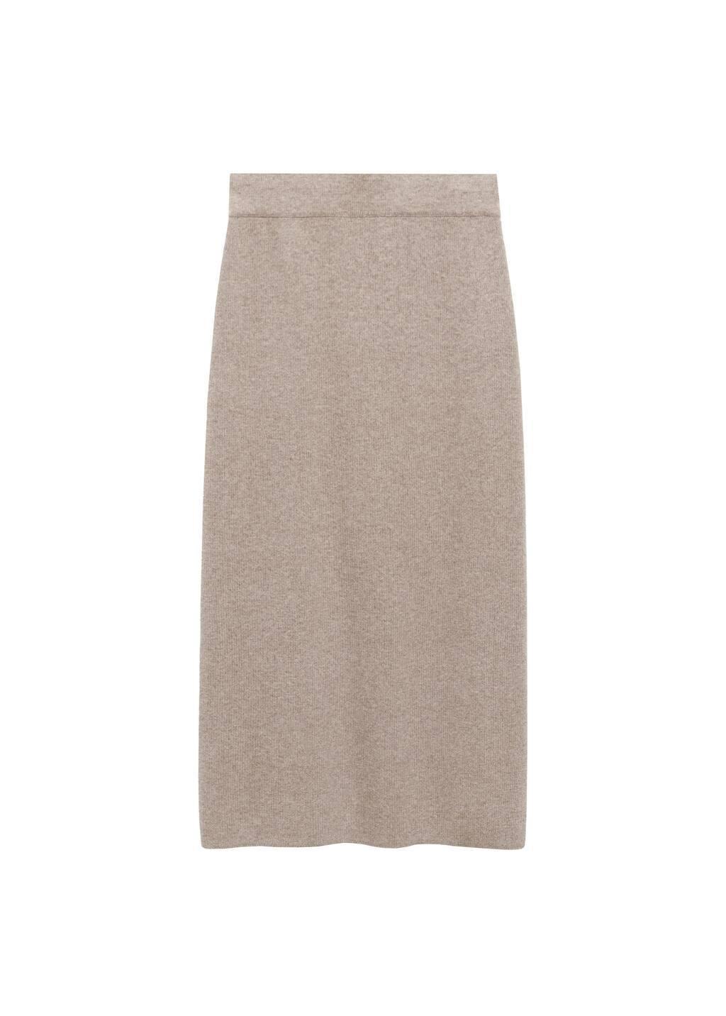 Brown Lt Pastel Wool-Blend Midi-Skirt, , large image number 3