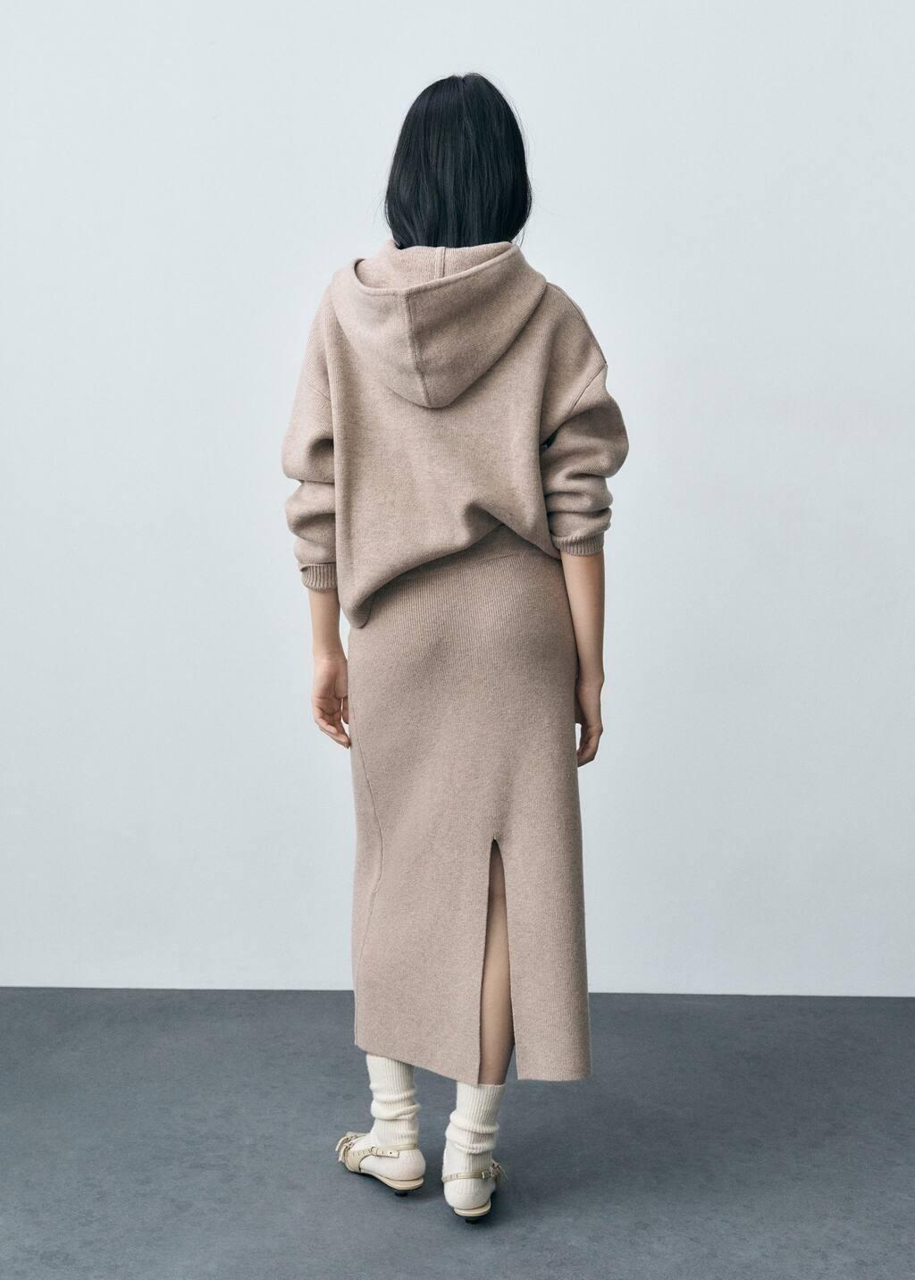 Brown Lt Pastel Wool-Blend Midi-Skirt, , large image number 7