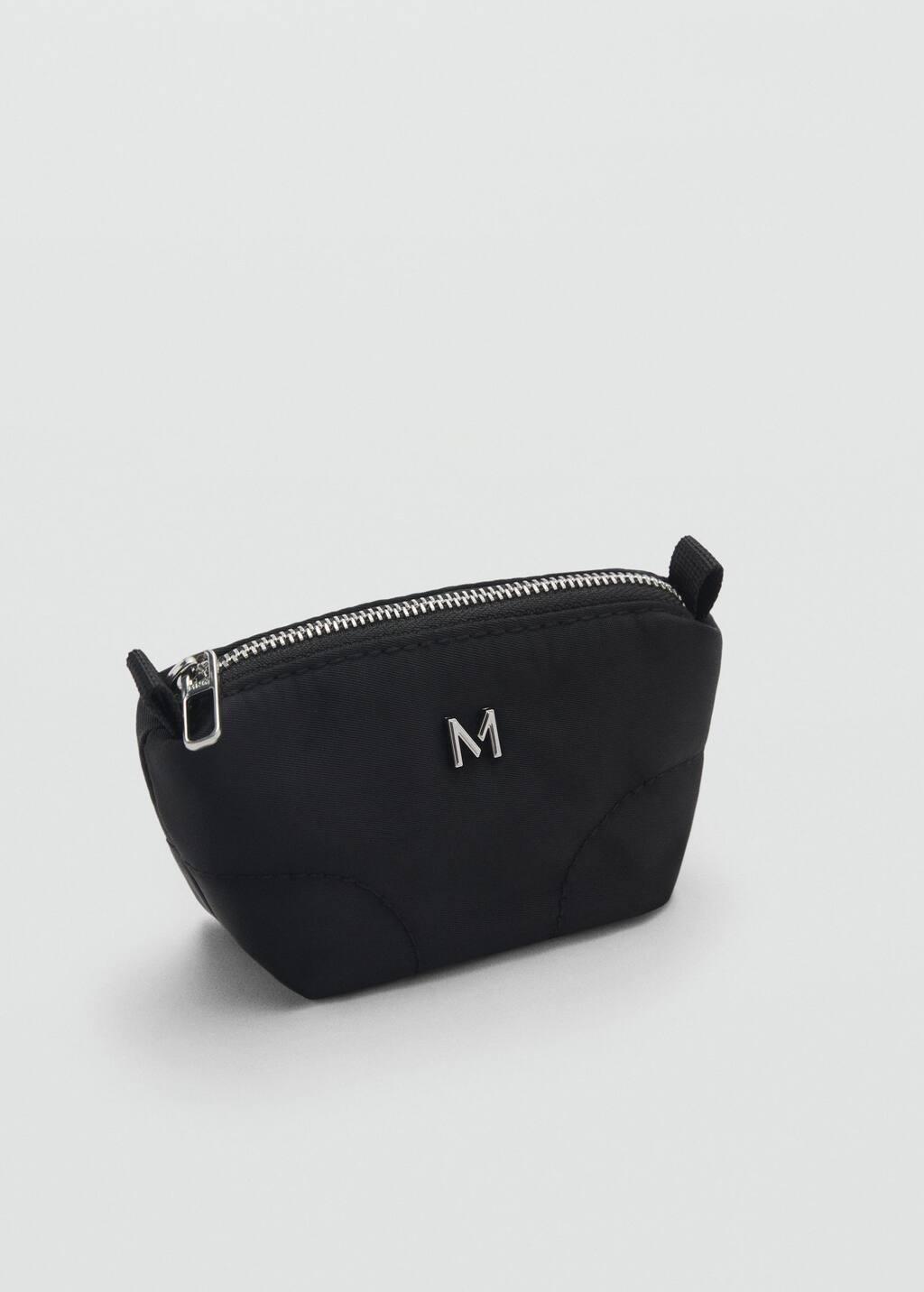 Black Logo Coin Purse With Zip, , medium
