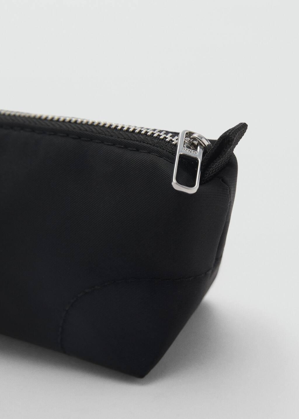 Black Logo Coin Purse With Zip, Black, large image number 2