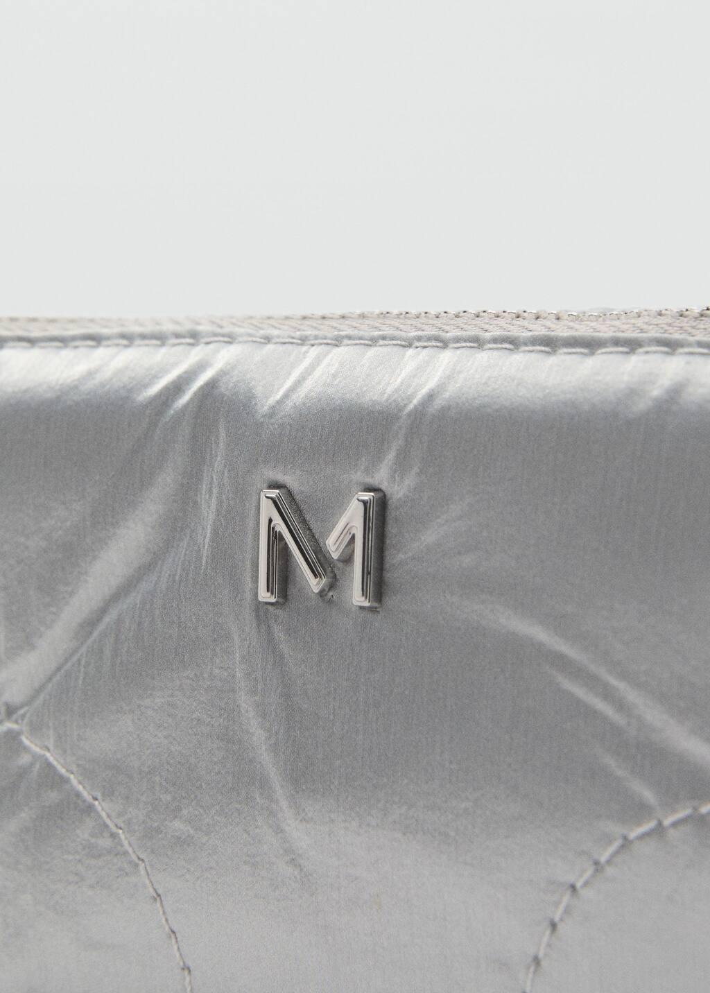 Silver Logo Coin Purse With Zip, Silver, large image number 1