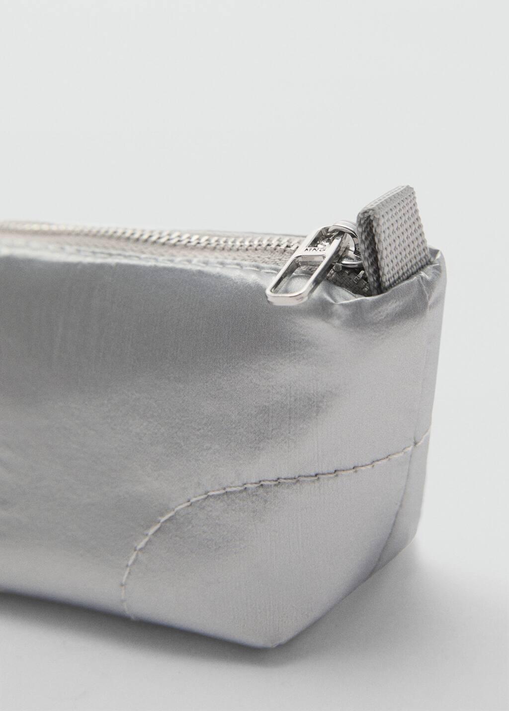 Silver Logo Coin Purse With Zip, Silver, large image number 2