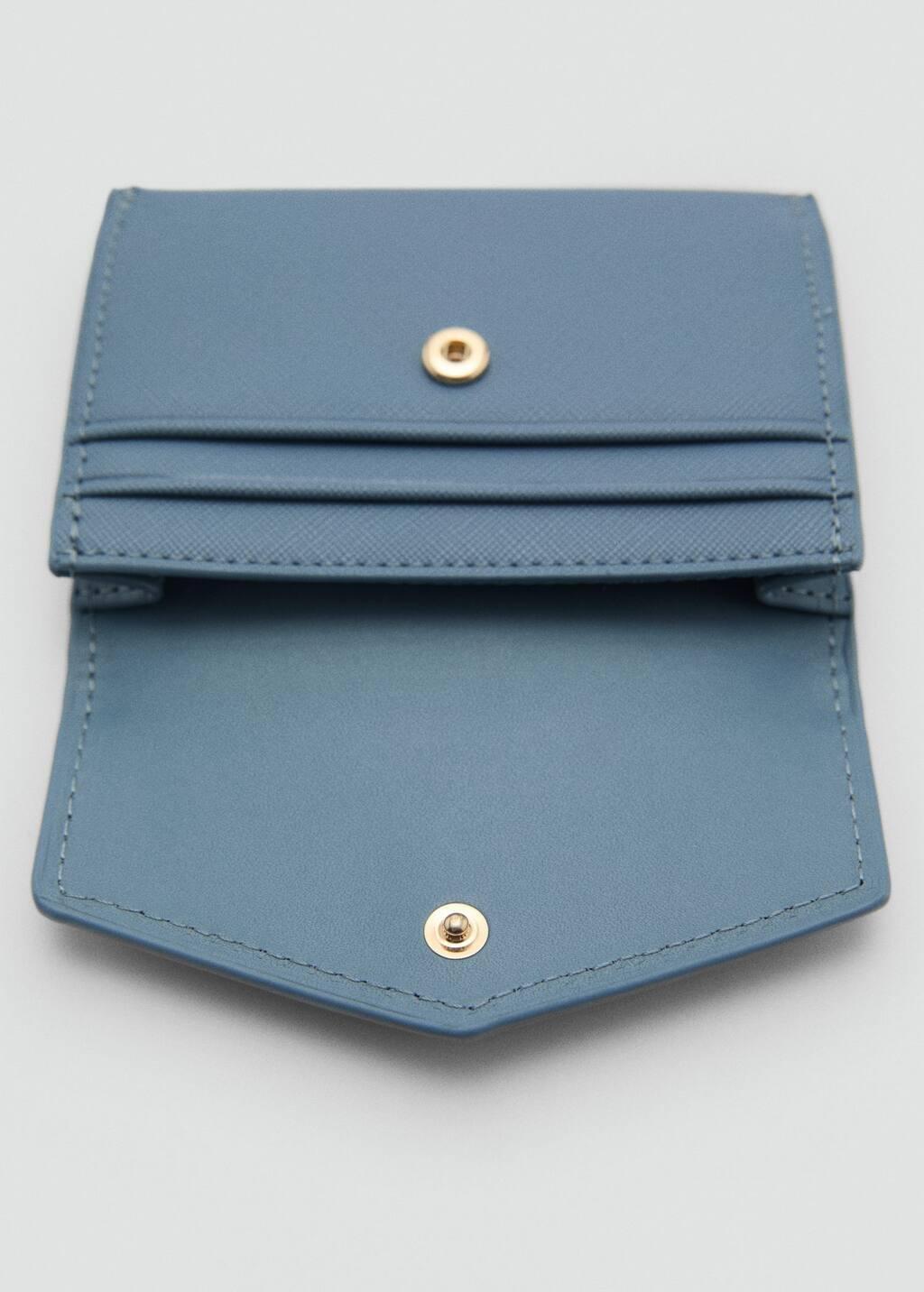 Blue Lt Pastel Saffiano-Effect Cardholder, Light-Pastel Blue, large image number 1