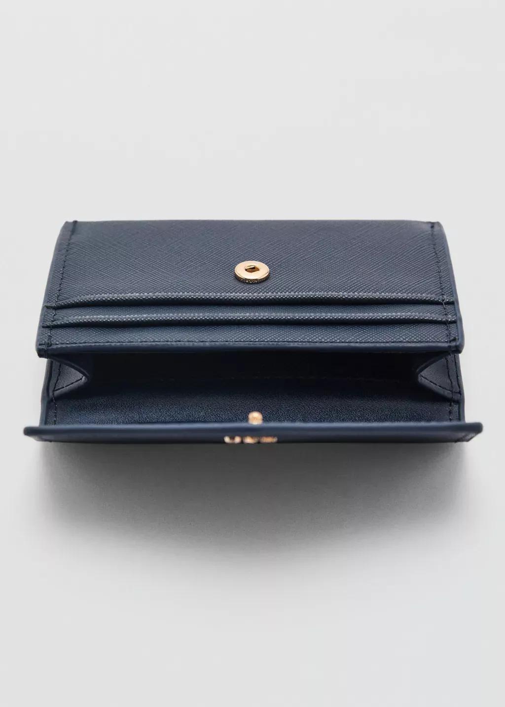 Blue Saffiano-Effect Cardholder, , medium