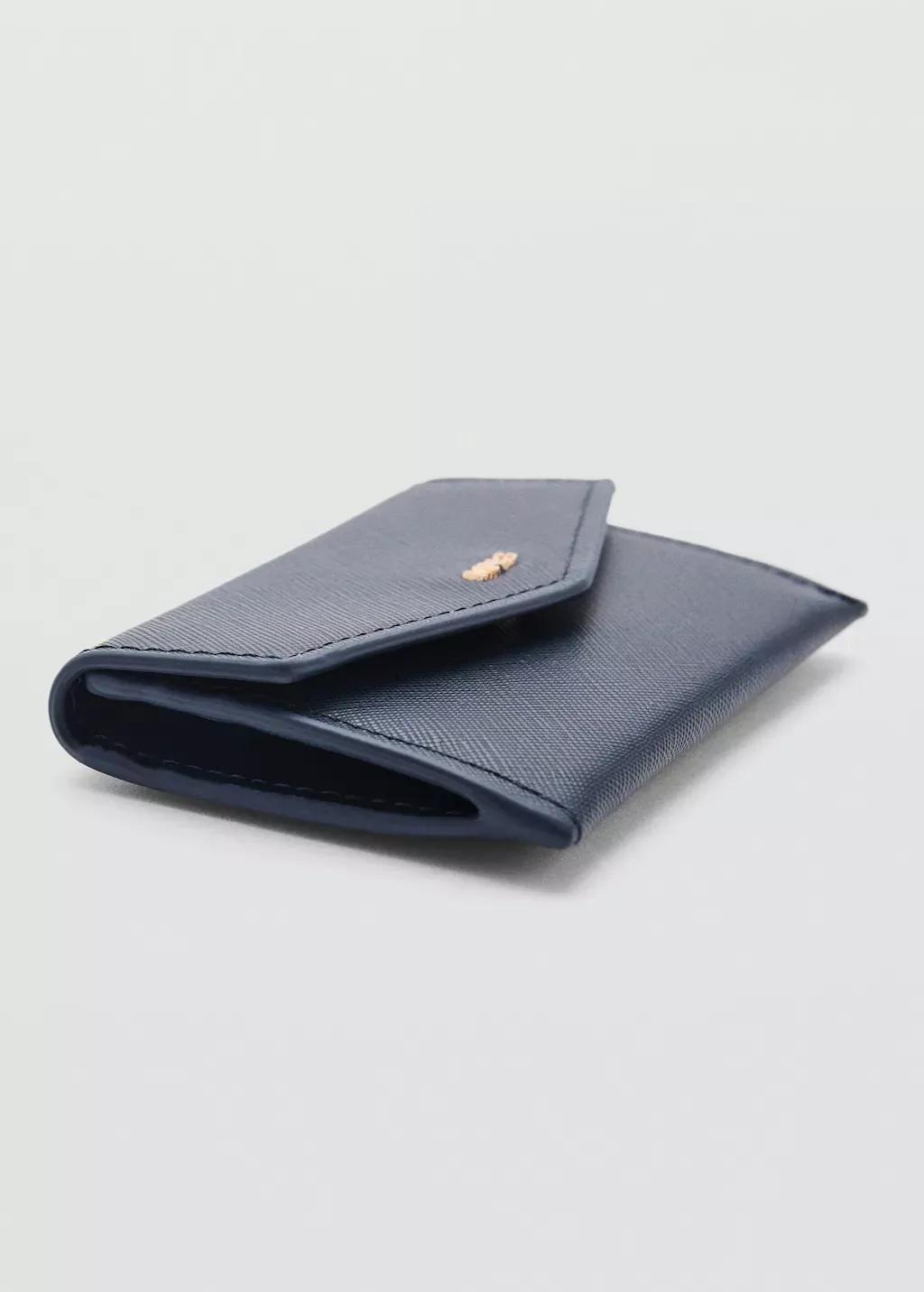 Blue Saffiano-Effect Cardholder, Medium Blue, large image number 1
