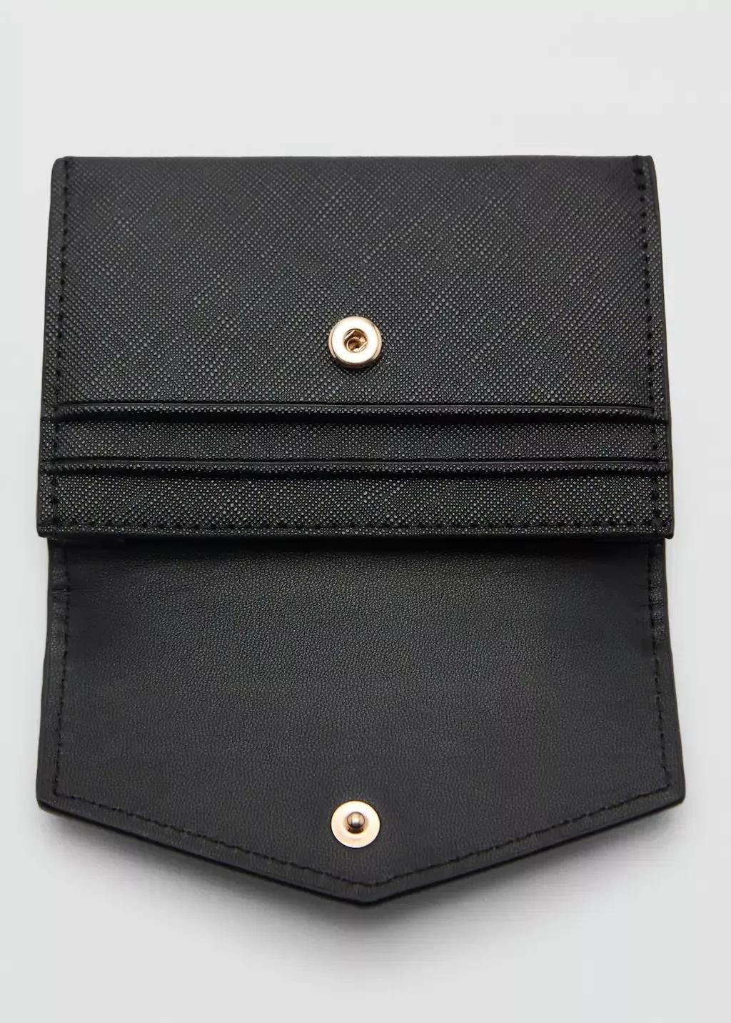 Black Saffiano-Effect Cardholder, Black, large image number 1