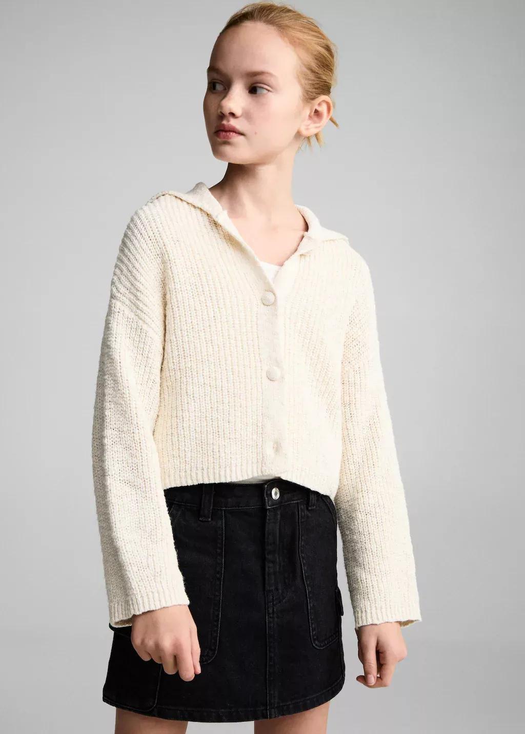 Grey Denim Mini-Skirt, Kids Girl, , medium