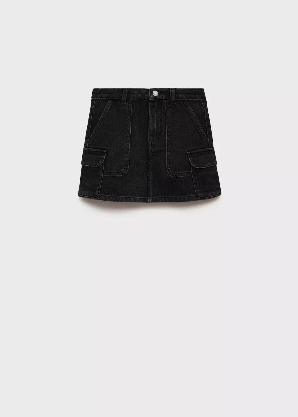 Grey Denim Mini-Skirt, Kids Girl, , large image number 3