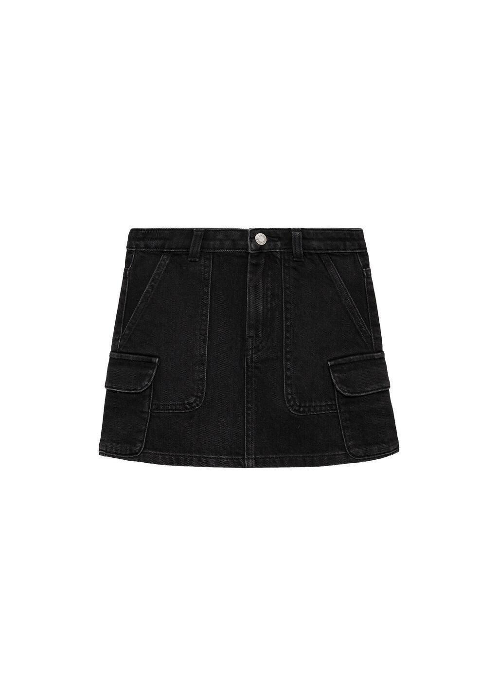 Grey Denim Mini-Skirt, Kids Girl, Open Grey, large image number 3
