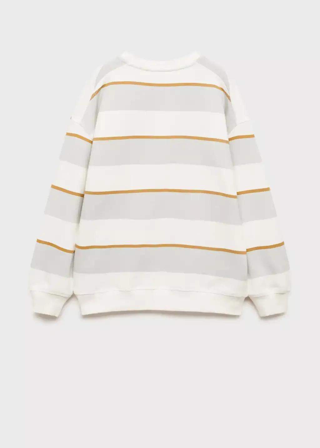 Blue Lt Pastel Striped Cotton-Blend Sweatshirt, Kids Boy, , large image number 1