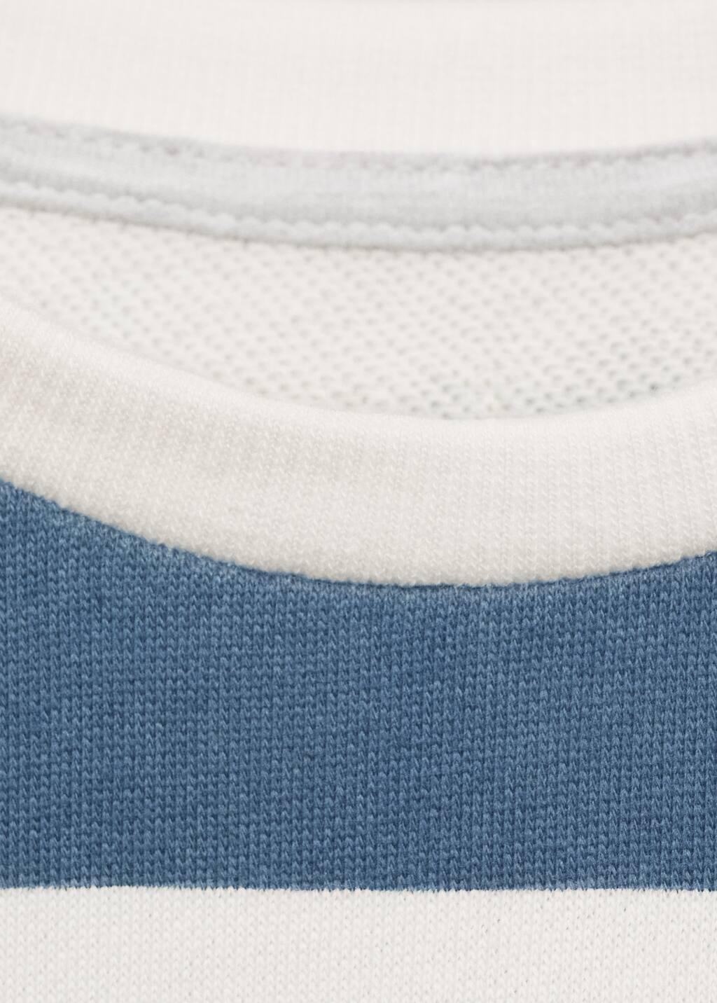 Blue Striped Cotton-Blend Sweatshirt, Kids Boy, , large image number 2