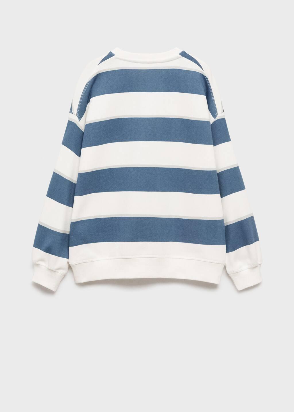 Blue Striped Cotton-Blend Sweatshirt, Kids Boy, , large image number 5