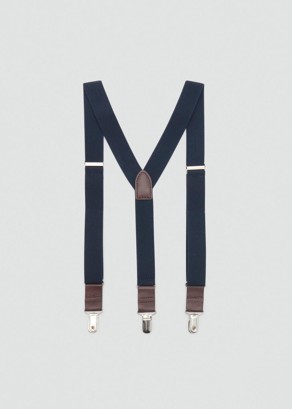 Navy Adjustable Elastic Braces, Kids Boys, , medium