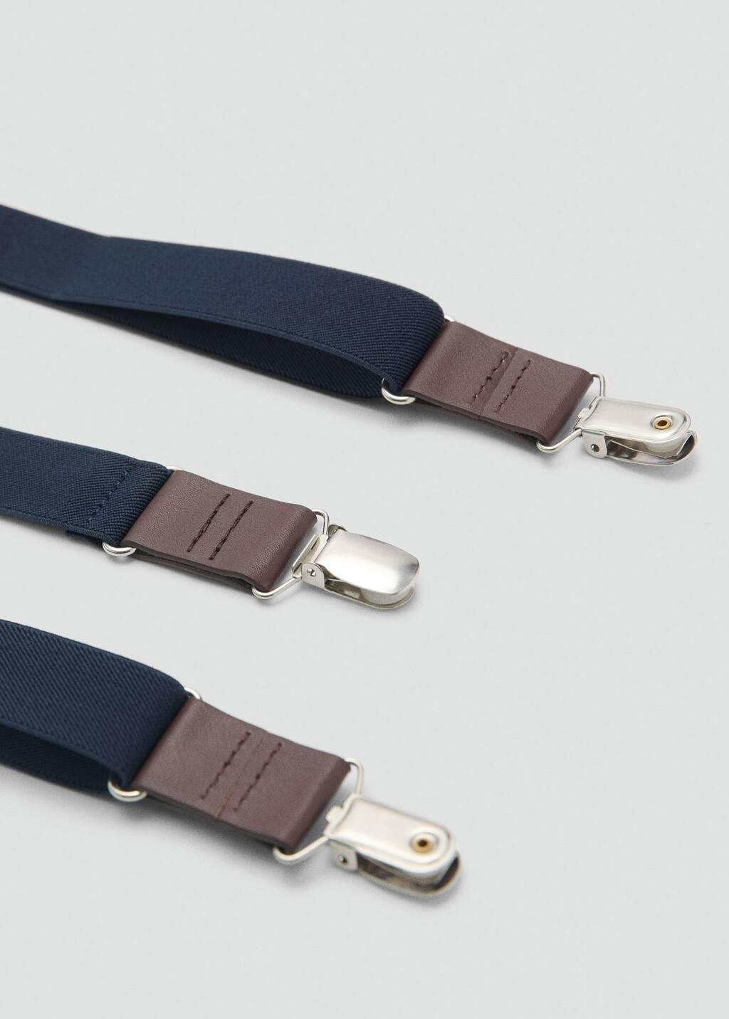 Navy Adjustable Elastic Braces, Kids Boys, Navy, large image number 1