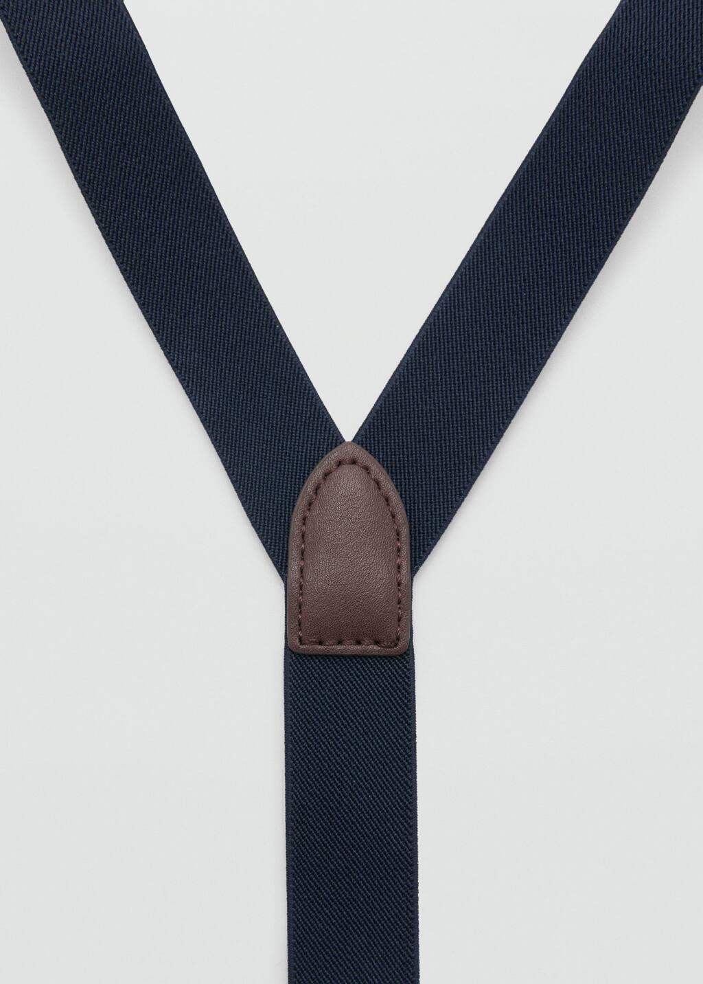 Navy Adjustable Elastic Braces, Kids Boys, Navy, large image number 2