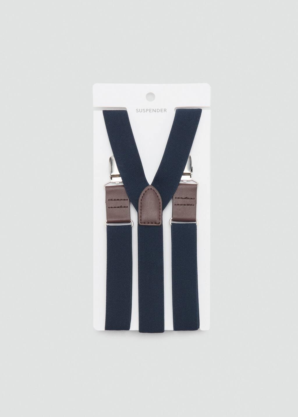 Navy Adjustable Elastic Braces, Kids Boys, Navy, large image number 3