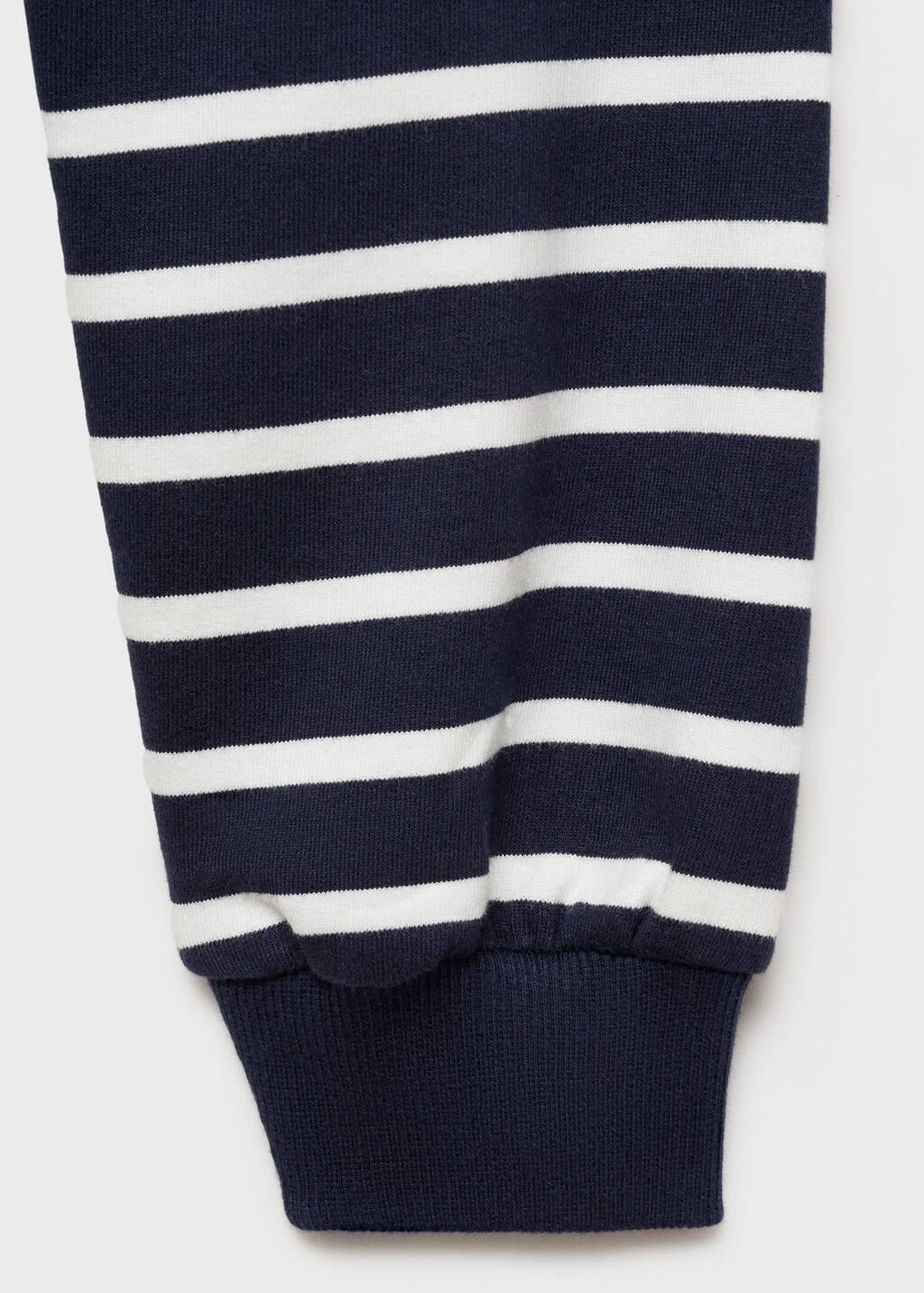 Navy Striped Sweatshirt Knitted Cropped, Kids Girls, , large image number 4