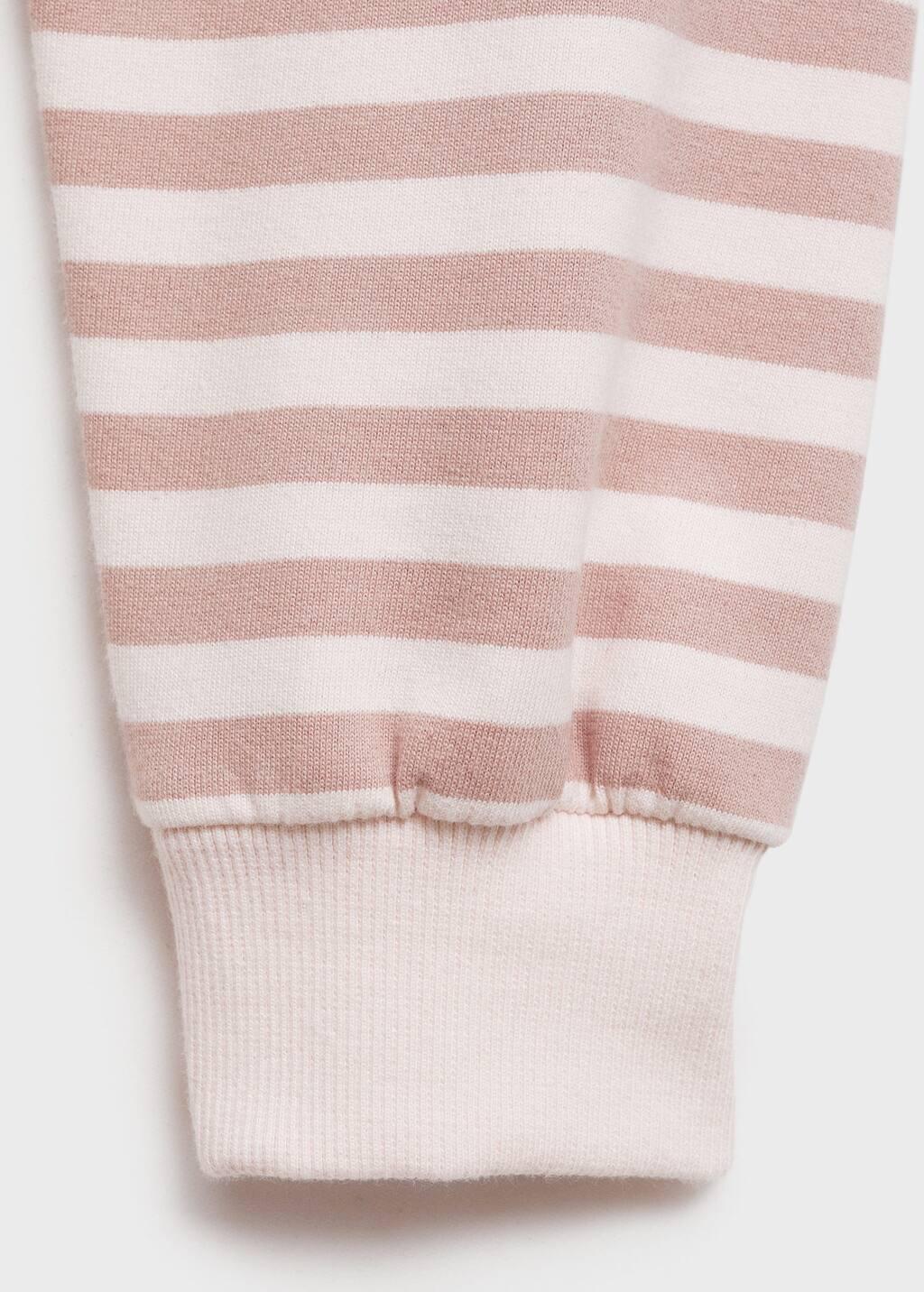 Pink Striped Cotton-Blend Sweatshirt, Kids Girl, , large image number 2