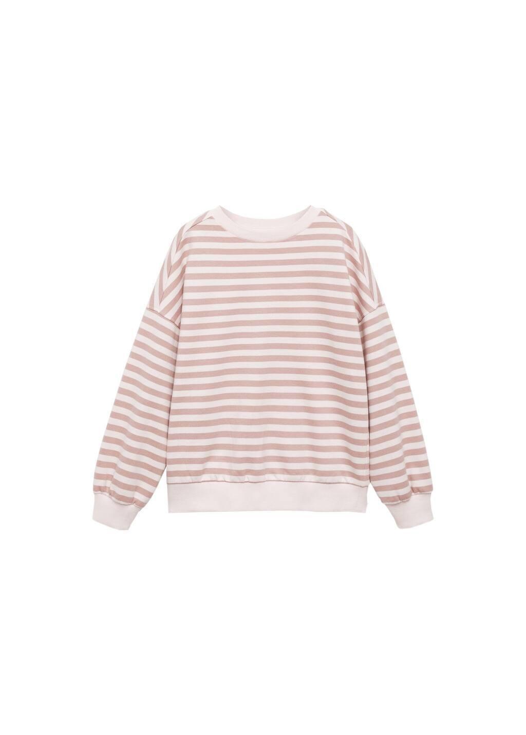 Pink Striped Cotton-Blend Sweatshirt, Kids Girl, , large image number 3