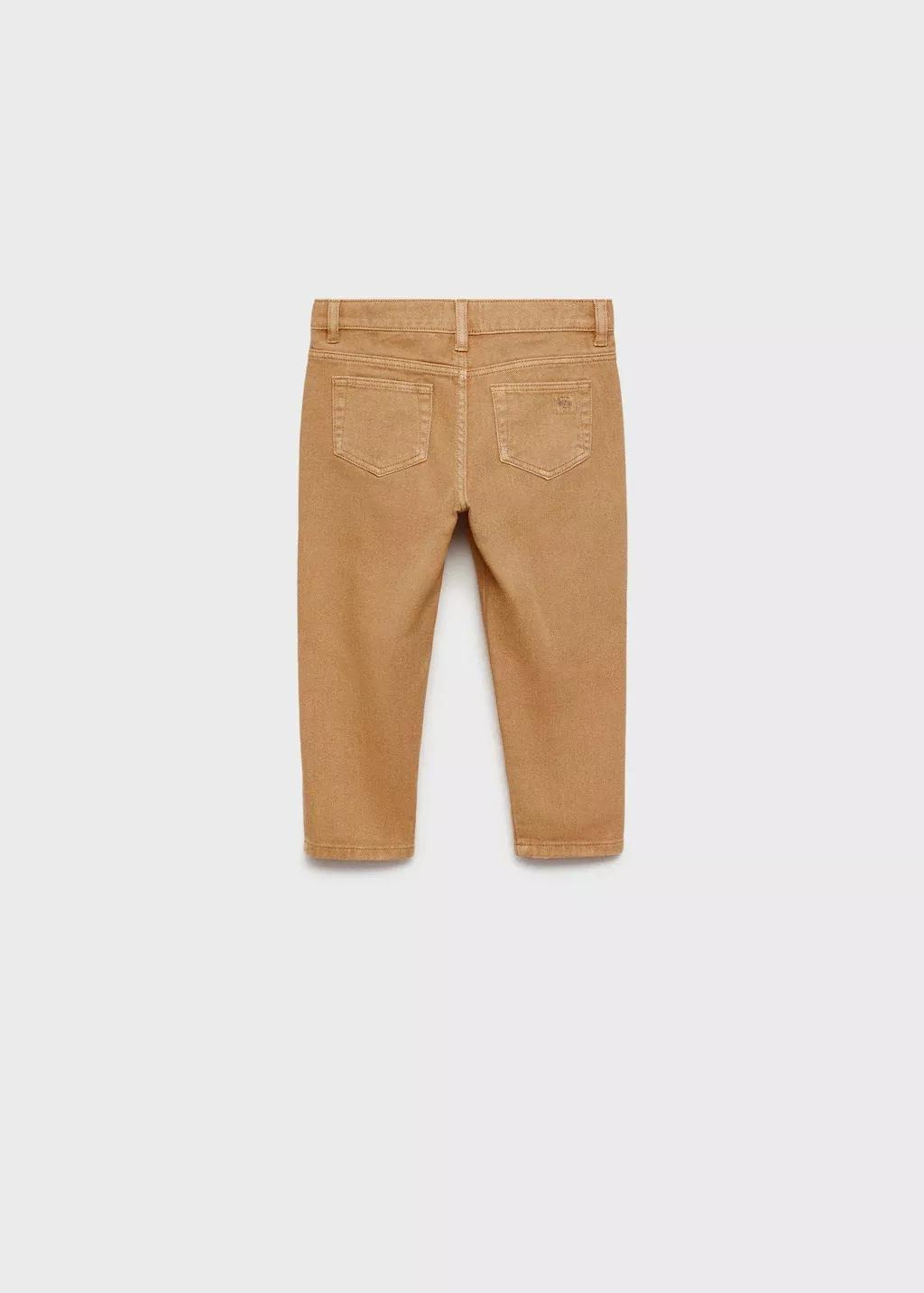 Brown Skinny Cotton Trousers, Baby Boy, Medium Brown, large image number 2