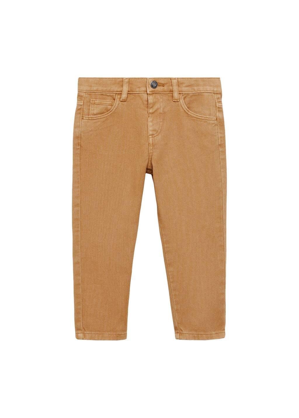 Brown Skinny Cotton Trousers, Baby Boy, Medium Brown, large image number 3