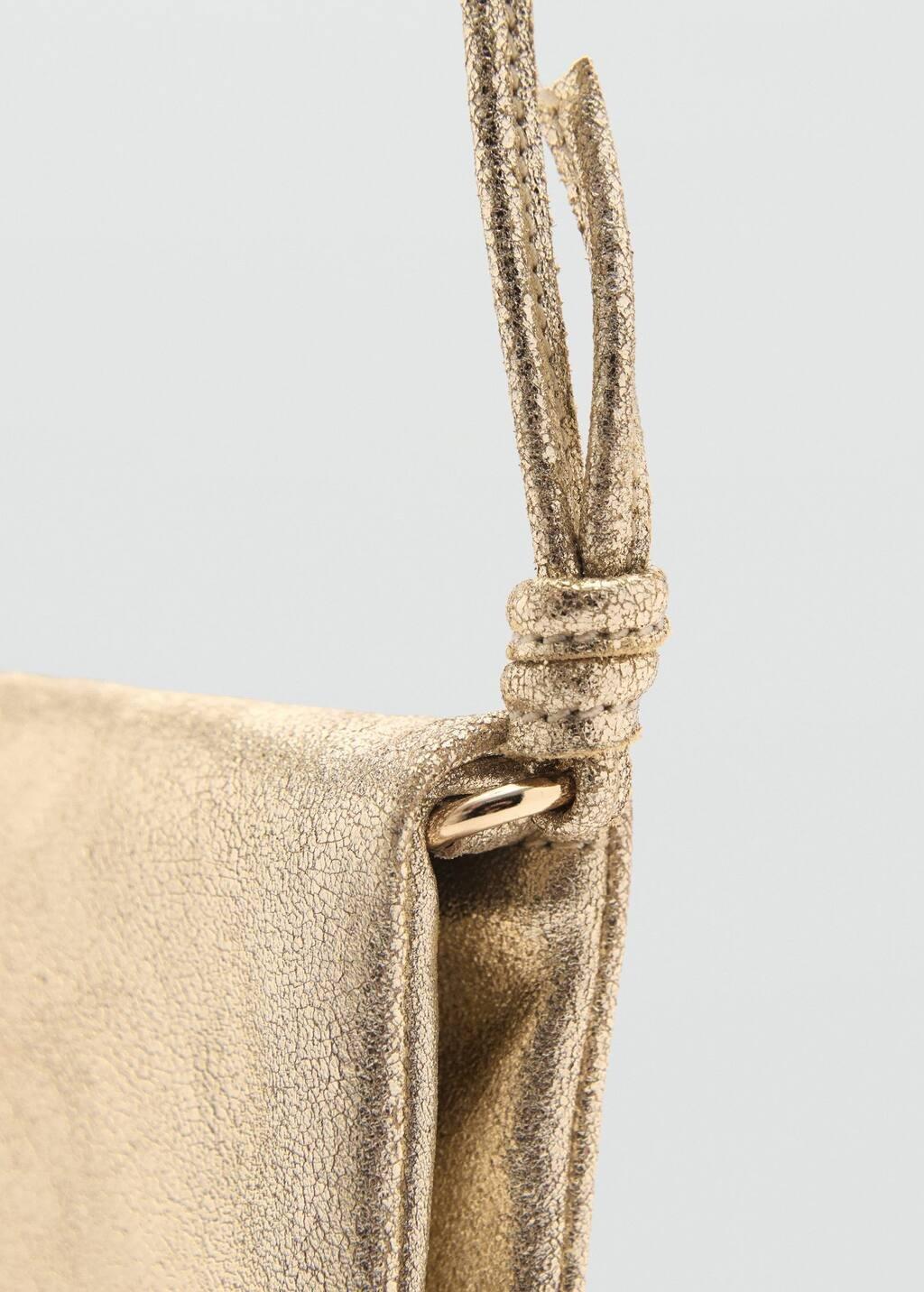 Gold Leather Metallic Bag, Kids Girl, Gold, large image number 2