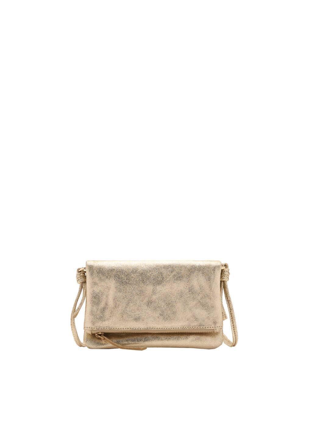 Gold Leather Metallic Bag, Kids Girl, Gold, large image number 3