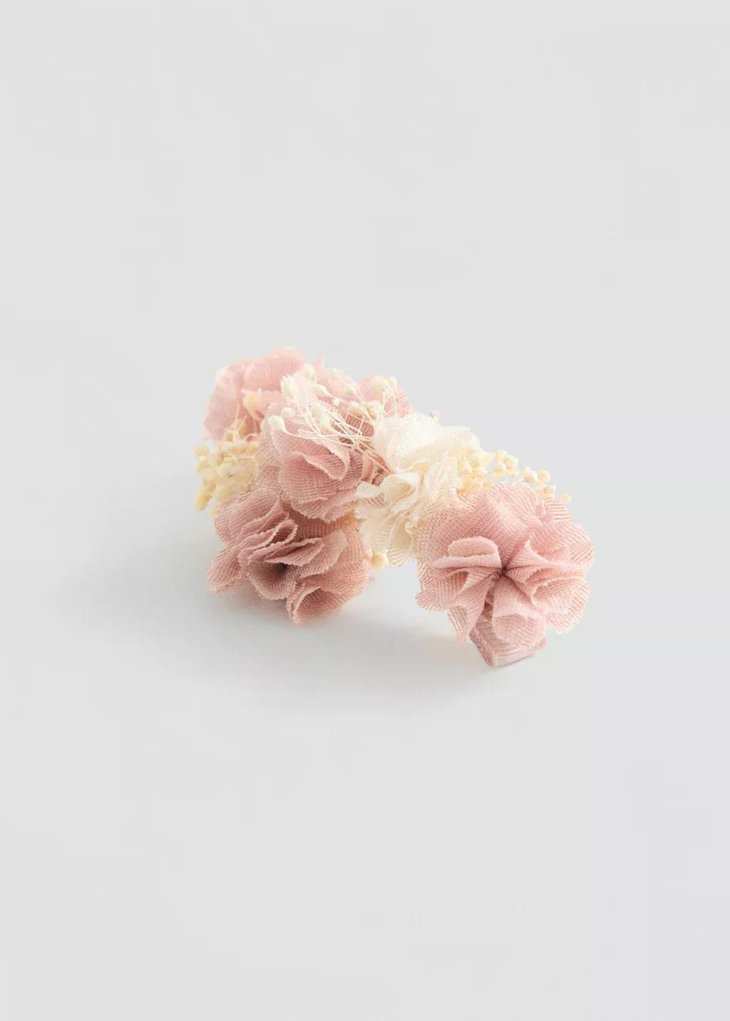 Pink Lt Pastel Pack Of 2 Floral Hair Clips, Baby Girl, Light-Pastel Pink, large image number 1