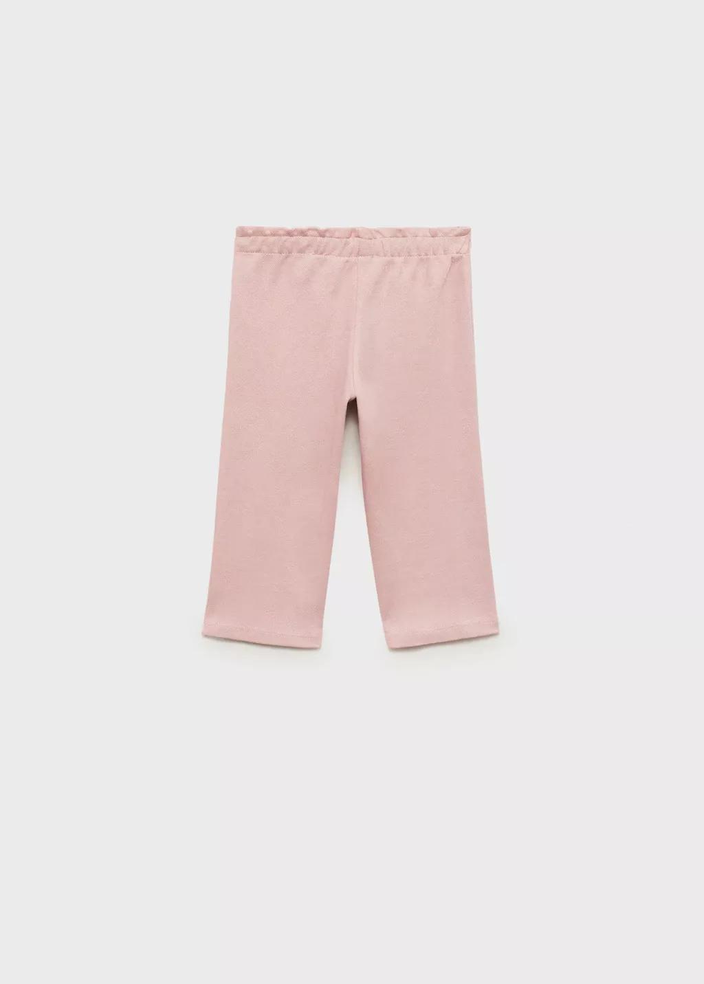 Pink Cotton Pants With Adjustable Drawstring, Baby Girl, , large image number 1