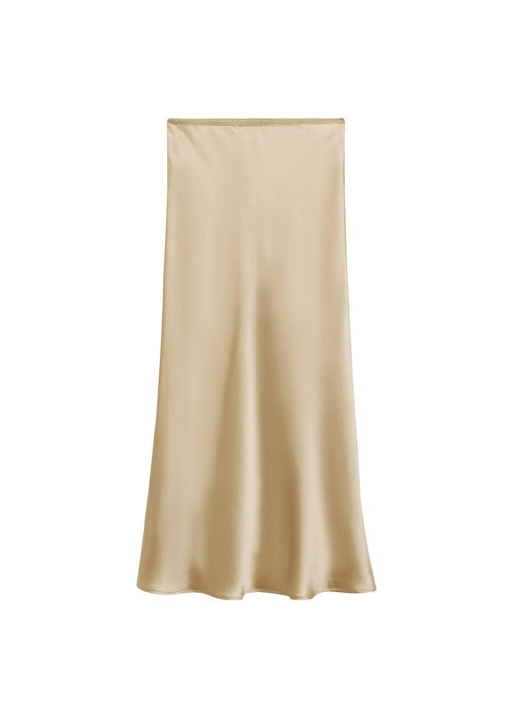 Gold Satin Long Skirt, , large image number 3