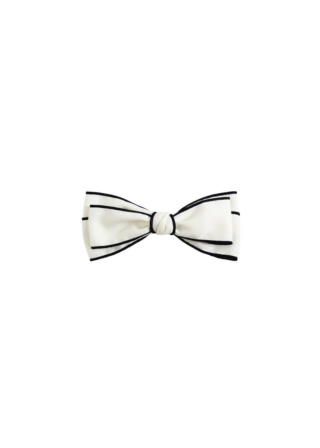 White Bow Hair Accessory, Natural White, large image number 1