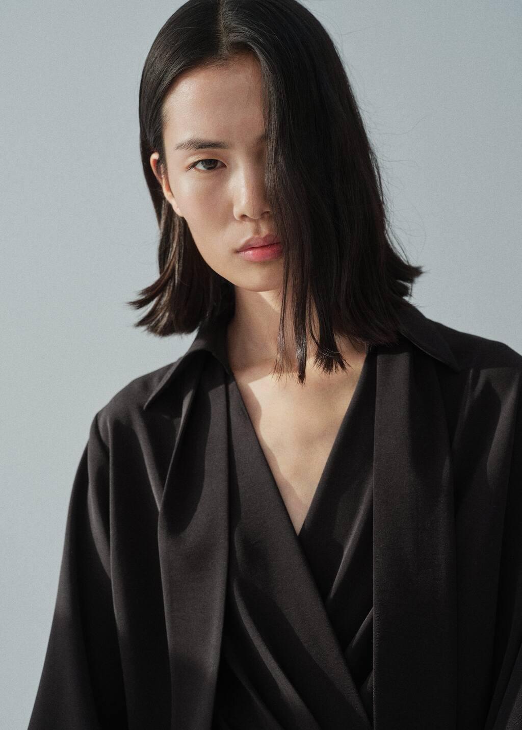 Black Knot Shirt Dress, , large image number 1