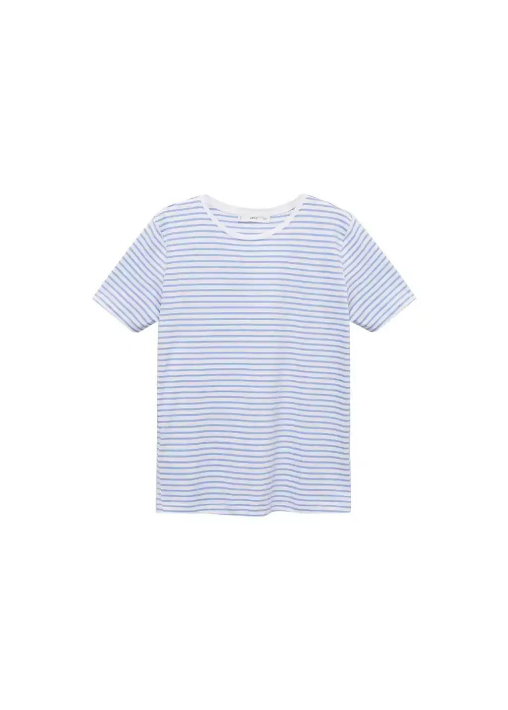 Blue Lt Pastel Striped Short-Sleeved T-Shirt, , large image number 3
