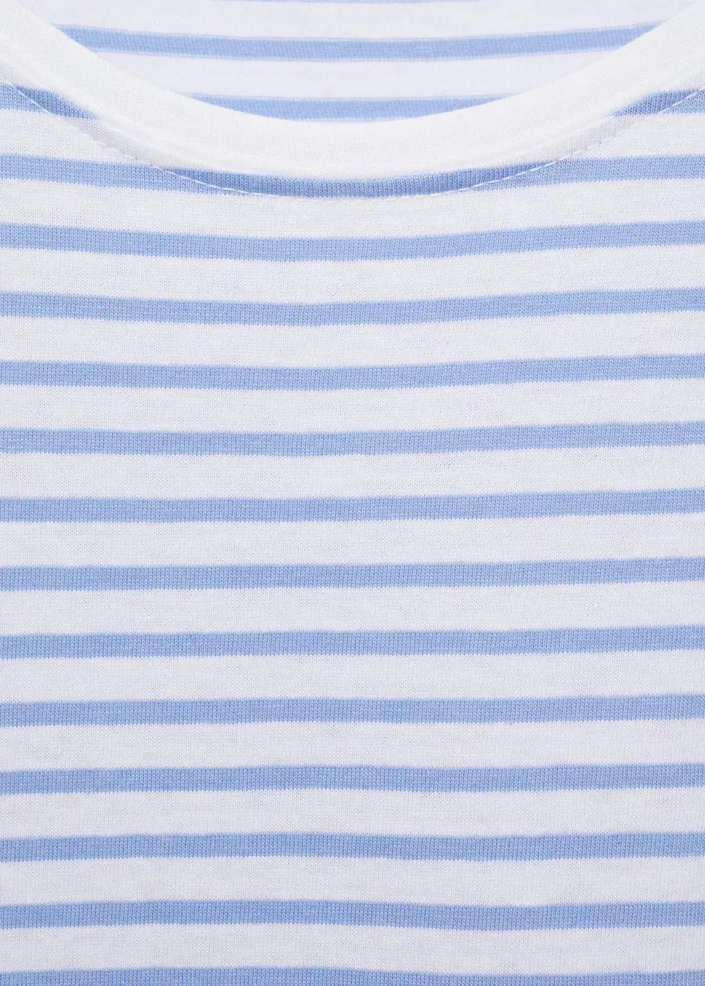 Blue Lt Pastel Striped Short-Sleeved T-Shirt, , large image number 6