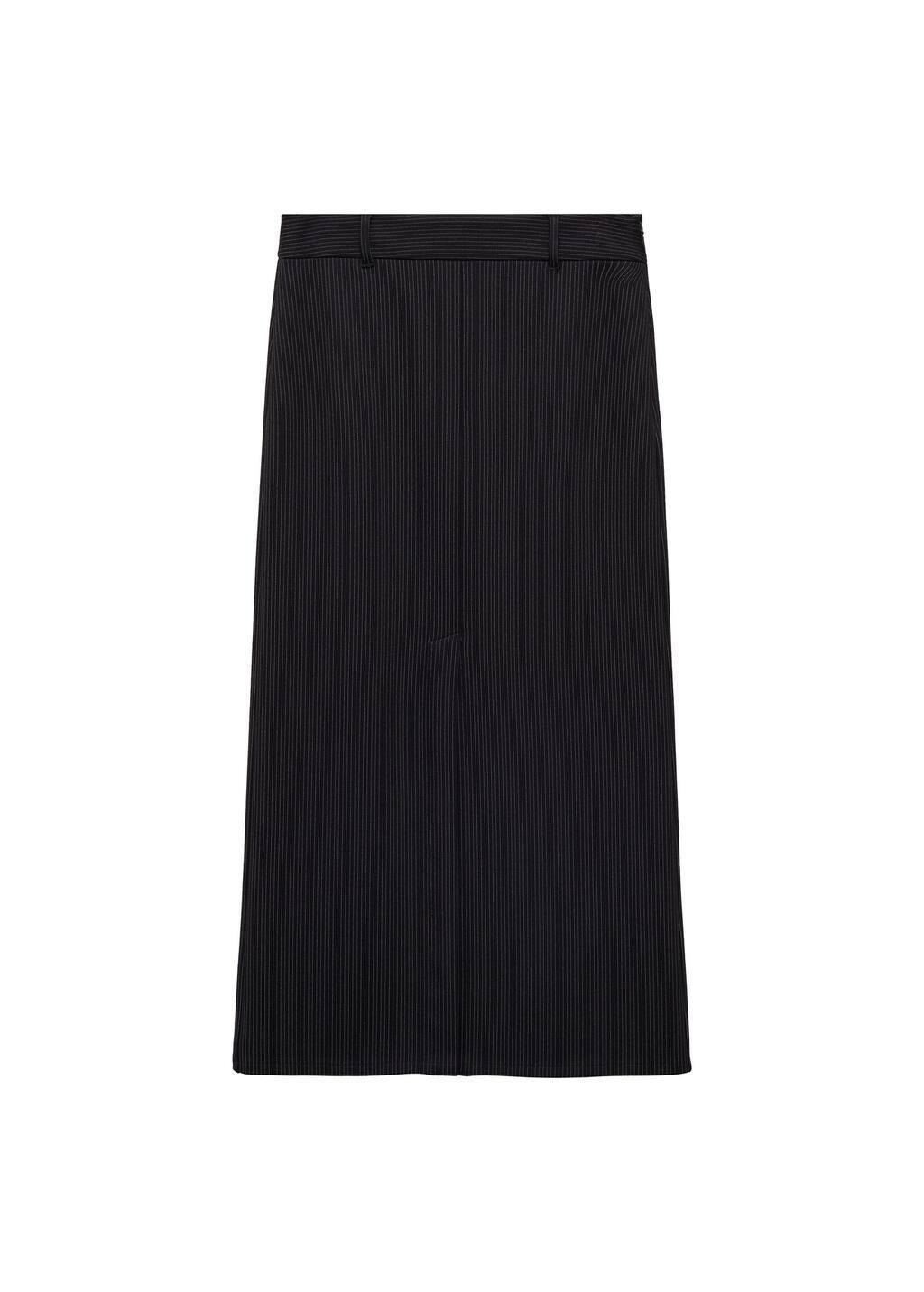 Black Pinstripe Suit Skirt, , large image number 3