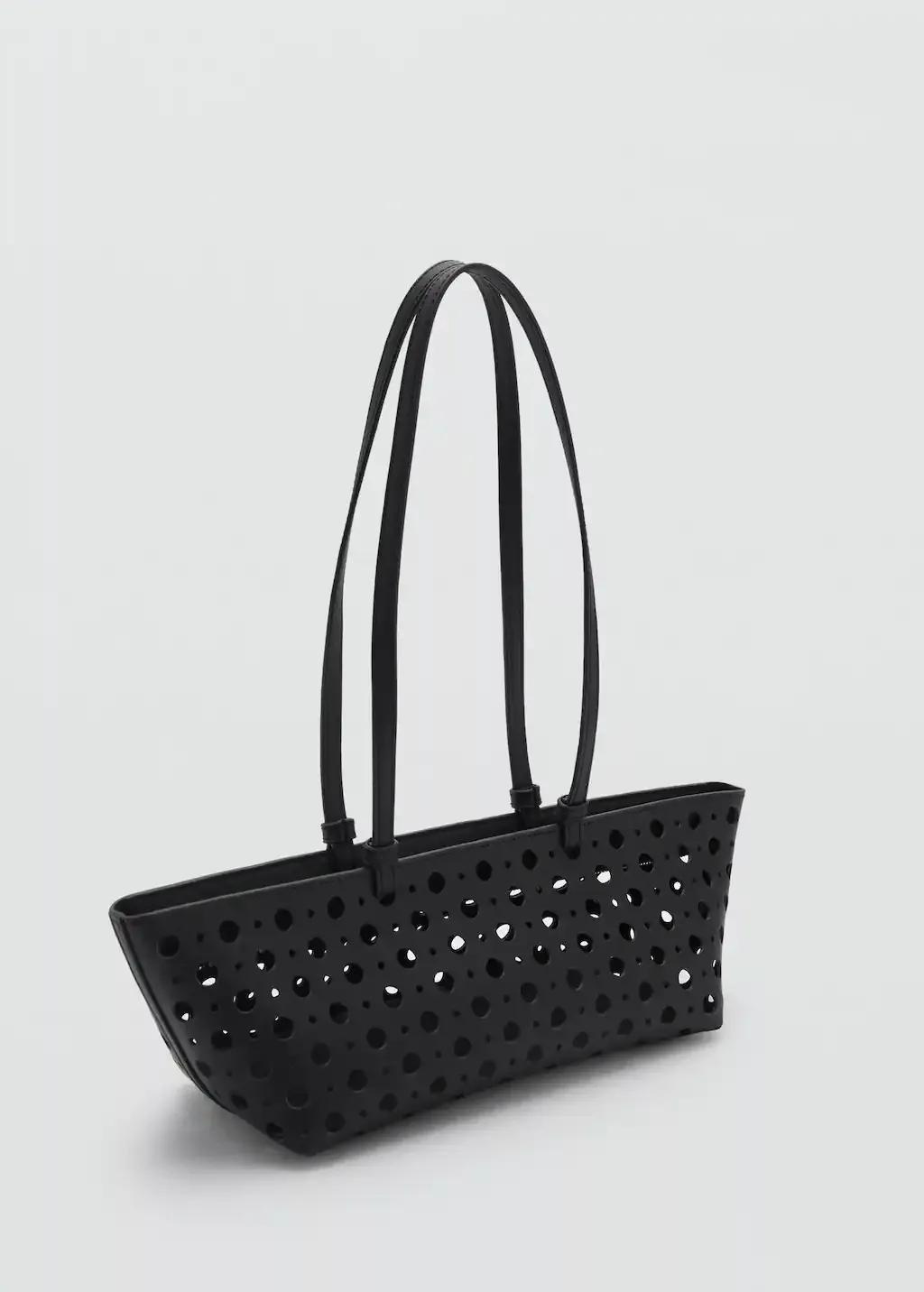 Black Die-Cut Shoulder Bag, 0201_99, large image number 0