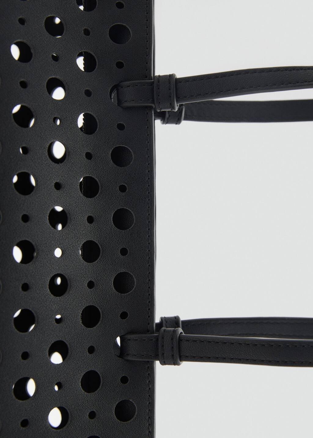 Black Die-Cut Shoulder Bag, 0201_99, large image number 2