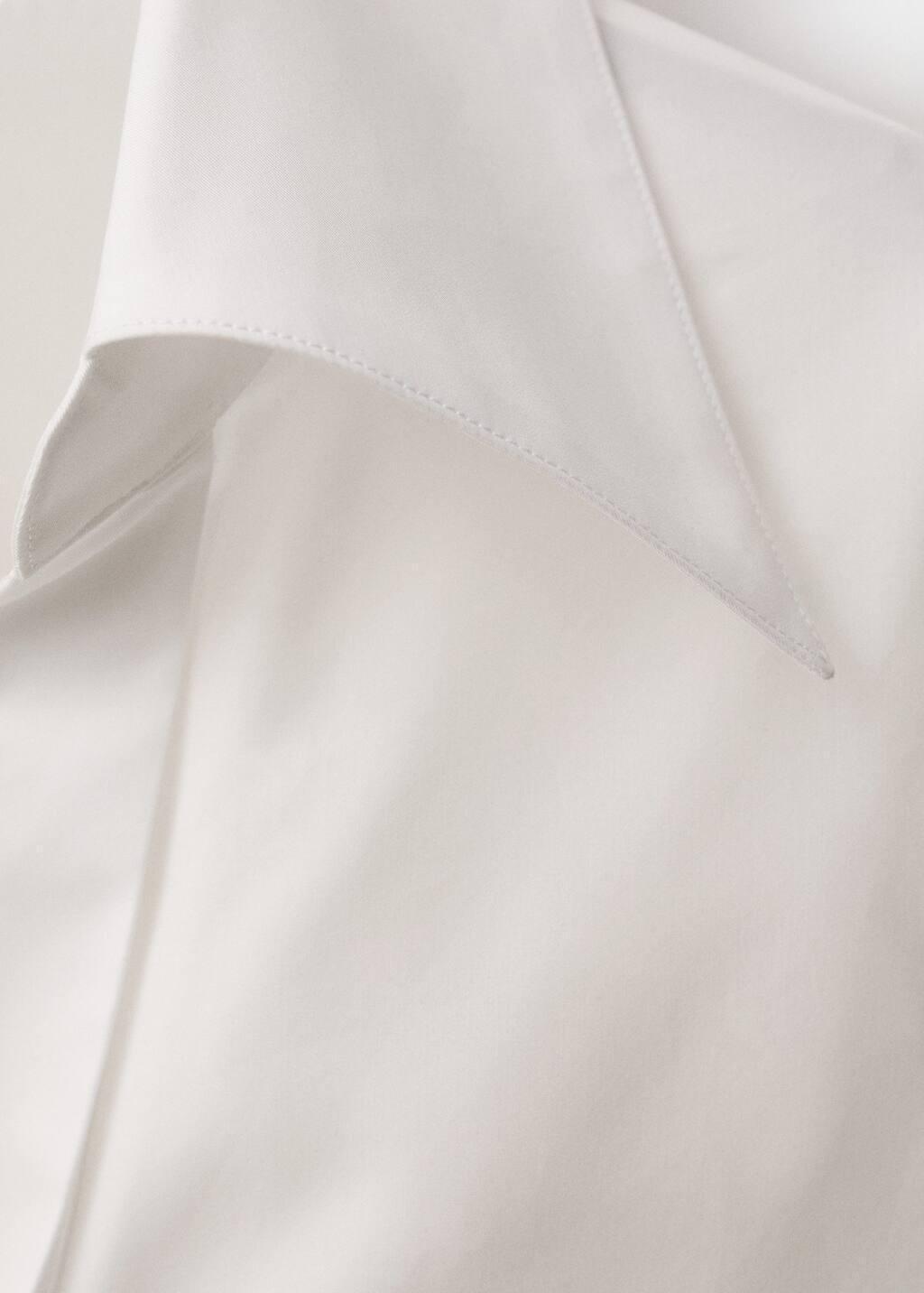 White Regular Cotton Lyocell-Blend Shirt, , large image number 5