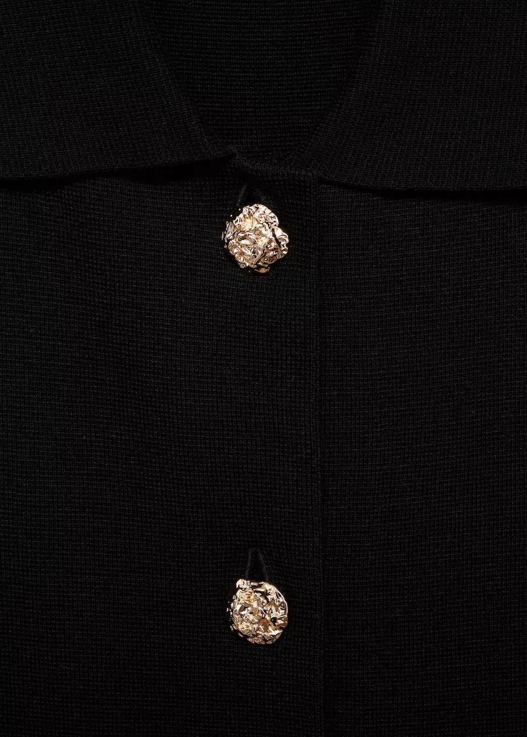 Black Knitted Vest With Jewel Buttons, , large image number 2