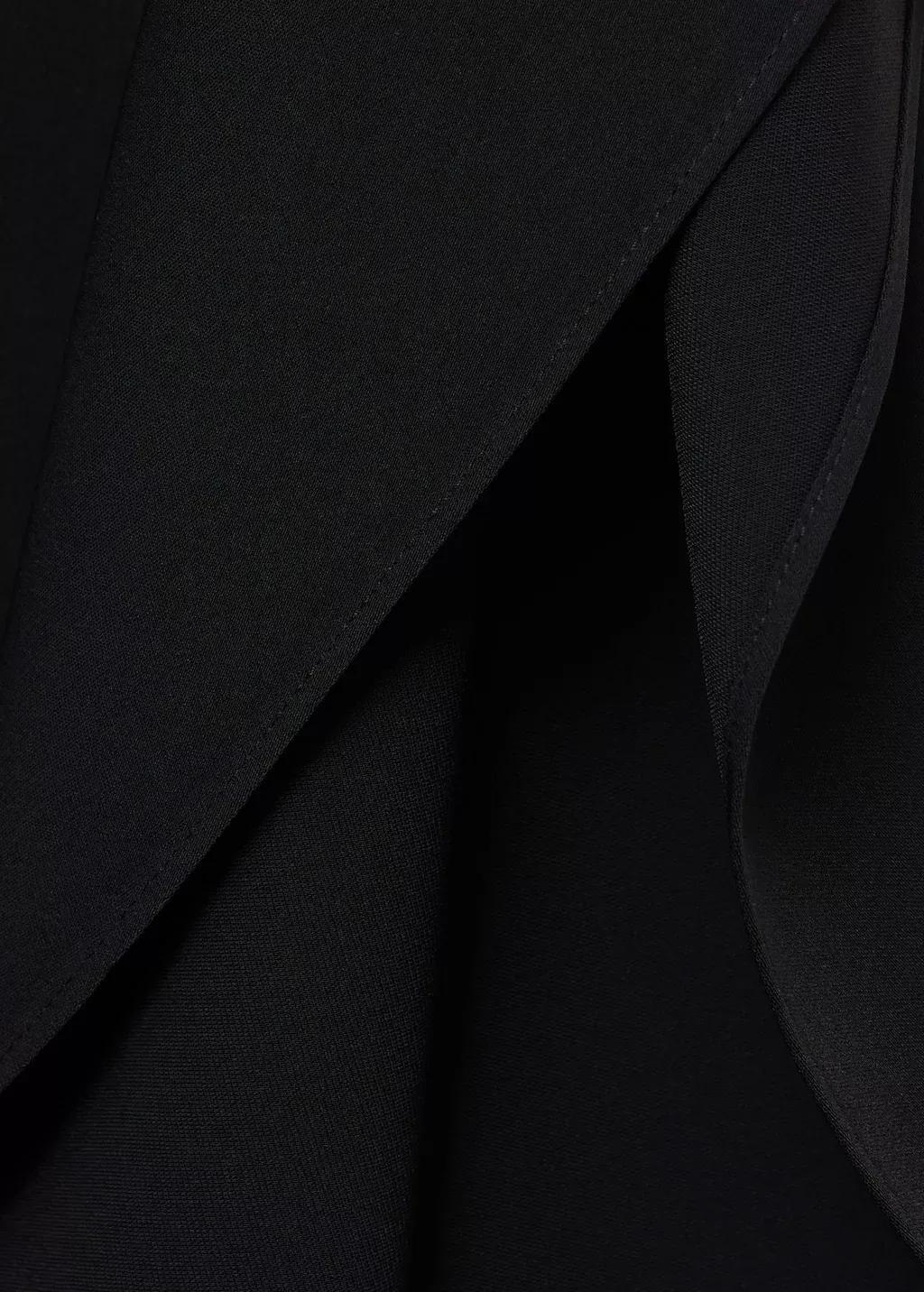 Black Short Asymmetric Sleeve Dress, , large image number 2