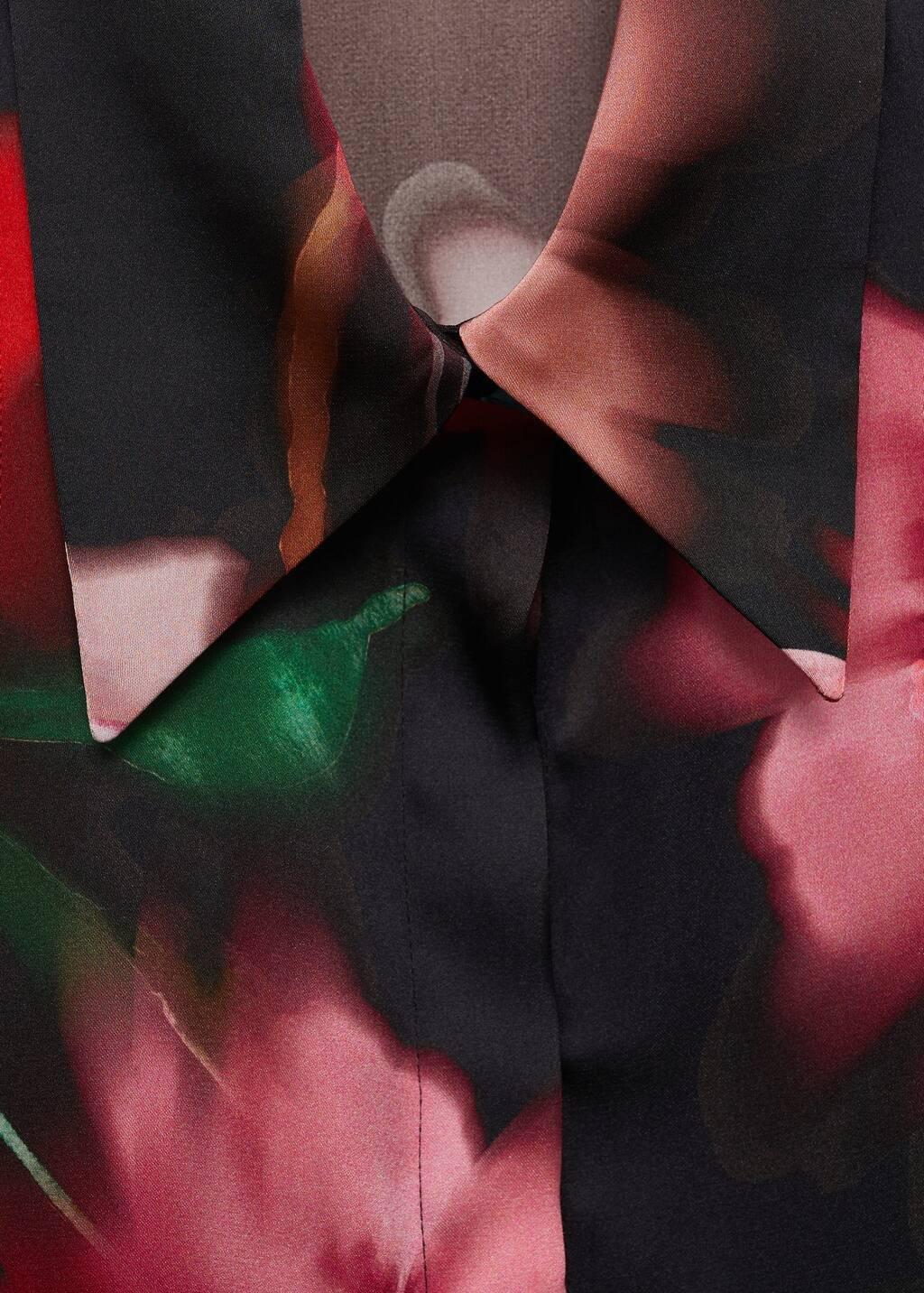 Black Satin Print Shirt, , large image number 2
