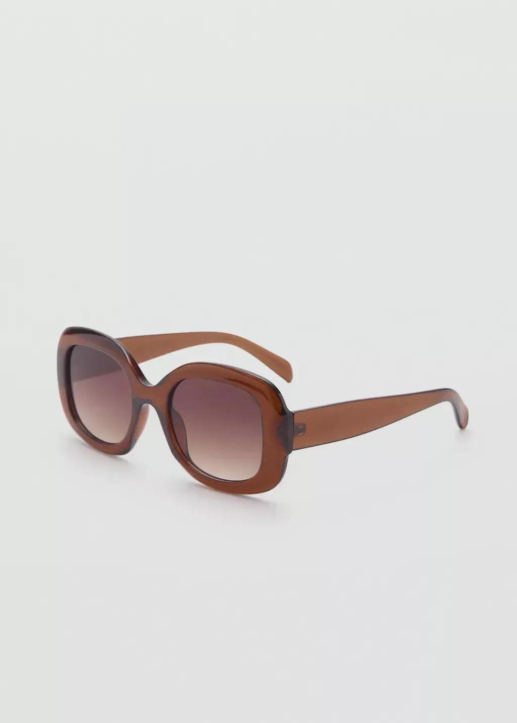 Brown Squared Frame Sunglasses, Brown, large image number 0